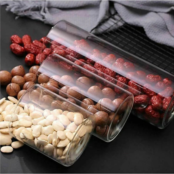 Borosilicate Glass Storage Jar With Stainless Steel Lid - 1400ml