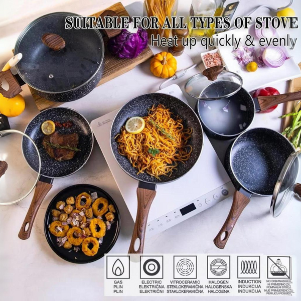 Induction Hob Pots and Pans Cookware Set-10 Piece