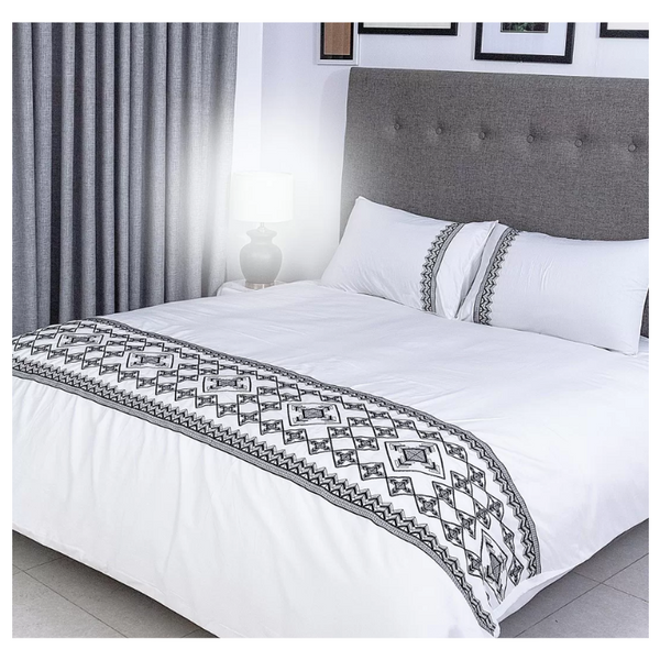 Duvet Cover Set With Egyptian Cotton Fitted Sheet- 400 TC (Adora Design)