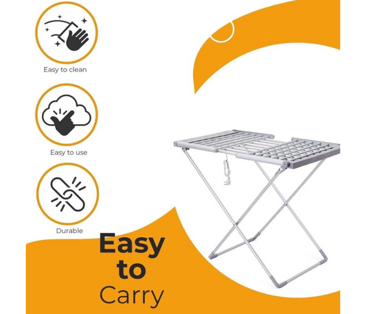 Heated Drying Rack With Adjustable Wings- 18 Heated Bars, Ideal For In&Outdoor Use