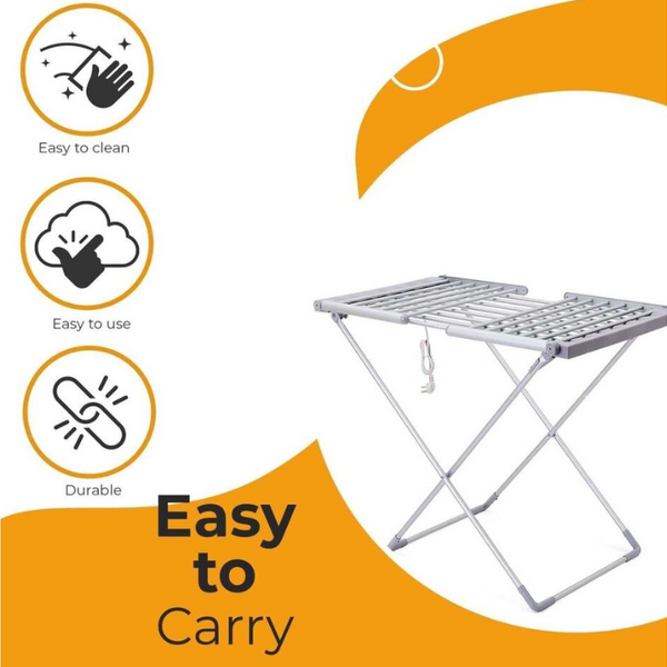 Foldable Heated Drying Rack With Adjustable Wings| 18 bars – Houszy