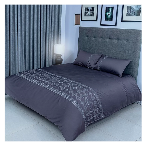 Duvet Cover Set With Egyptian Cotton Fitted Sheet- 400 TC (Adora Design)