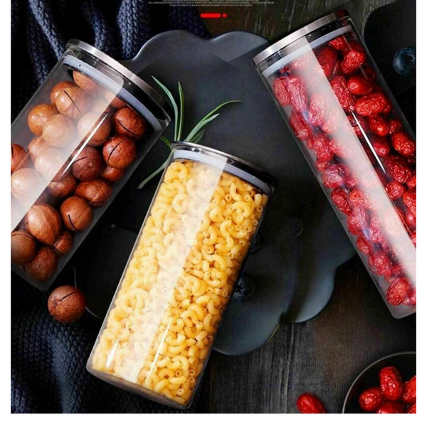 Borosilicate Glass Storage Jar With Stainless Steel Lid - 1400ml
