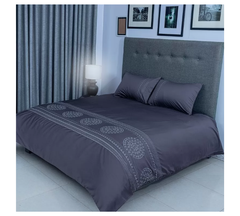 Duvet Cover Set With Egyptian Cotton Fitted Sheet- 400 TC (Gloria Hotel Design)