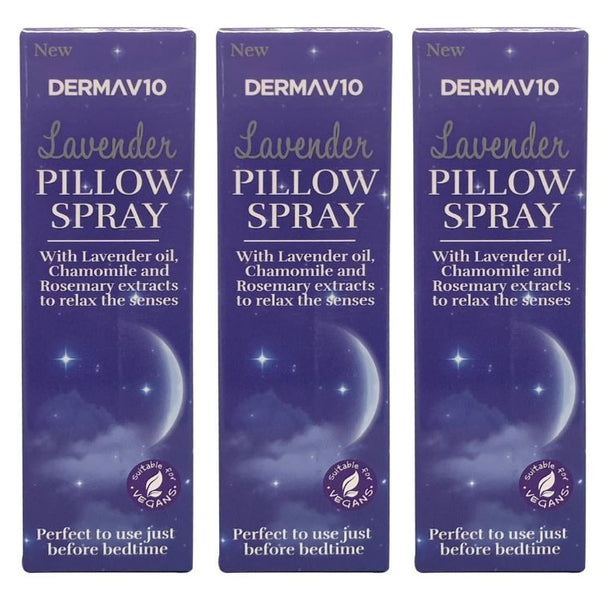 Derma V10 Pillow Spray, Lavender Oil, Chamomile and Rosemary Extract, Reduces Stress and Anxiety Vegan Friendly