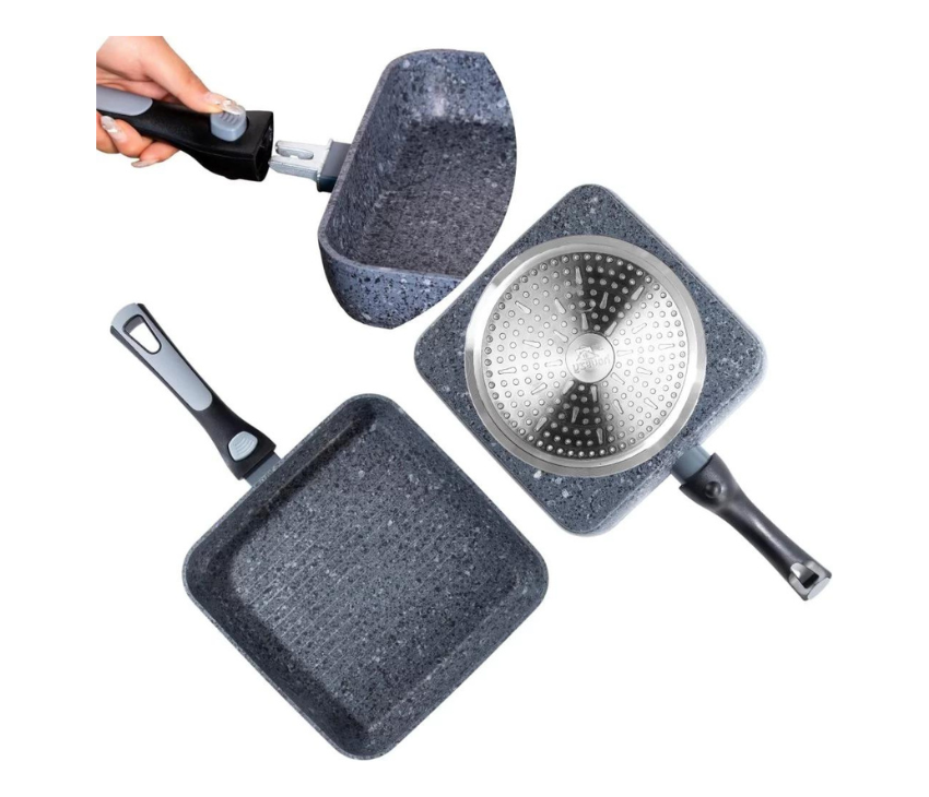 Non-Stick Grill Pan with Detachable Handle 26 cm