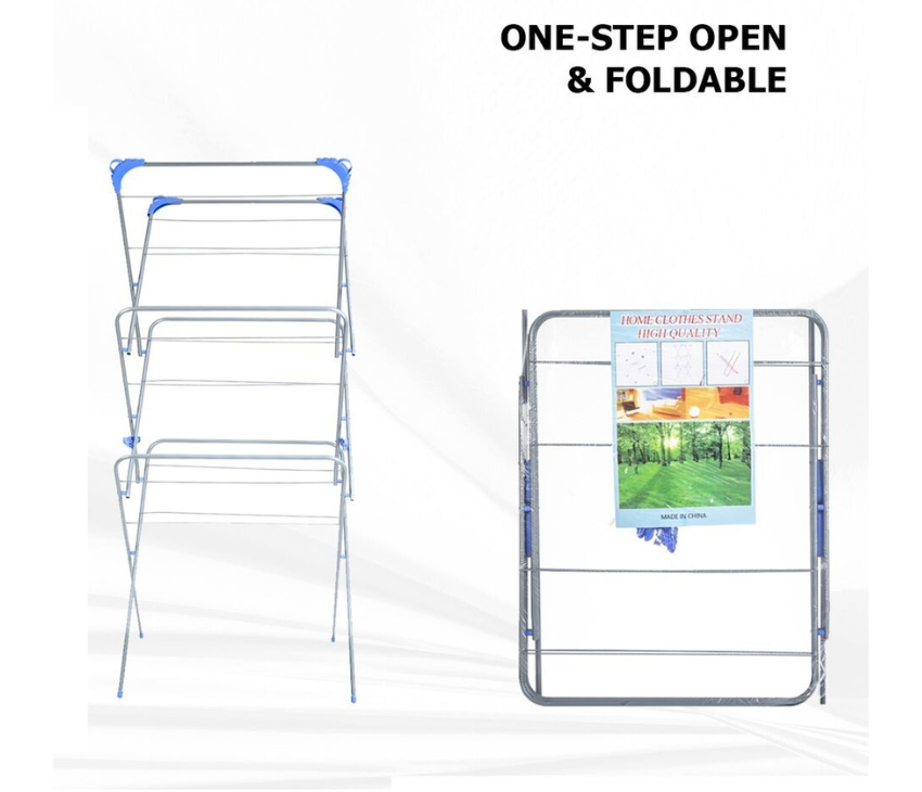 Foldable Clothes Airer With  3-Tier, Perfect For Indoor/Outdoor Use