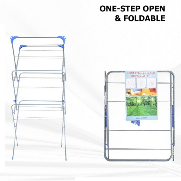 Foldable Clothes Airer With  3-Tier, Perfect For Indoor/Outdoor Use