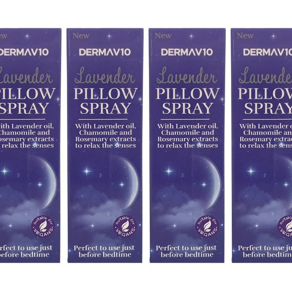 Derma V10 Pillow Spray, Lavender Oil, Chamomile and Rosemary Extract, Reduces Stress and Anxiety Vegan Friendly