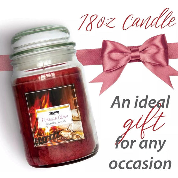 Airpure Fireside Glow Scented Large Jar Candle 510G