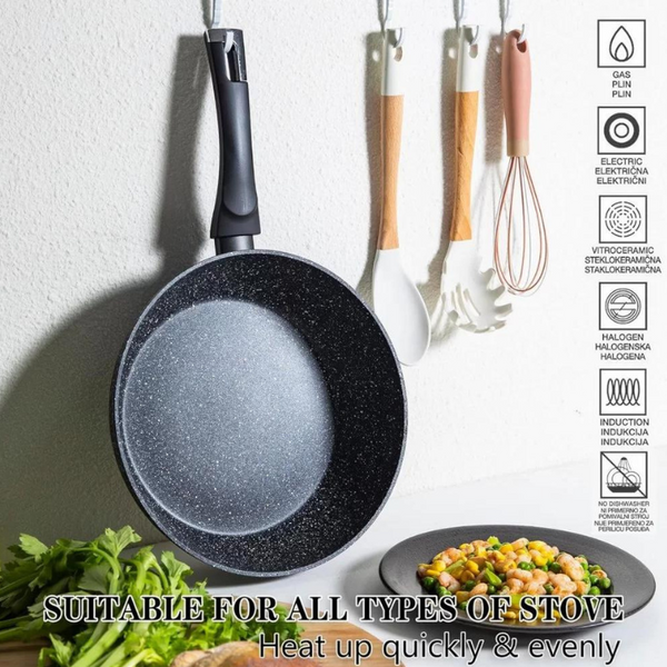 Non-Stick Deep Frying Pan With Lid-28 cm