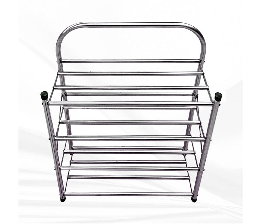 Stainless Steel Shoe Rack- 4-Tier, Ideal for Living Room or