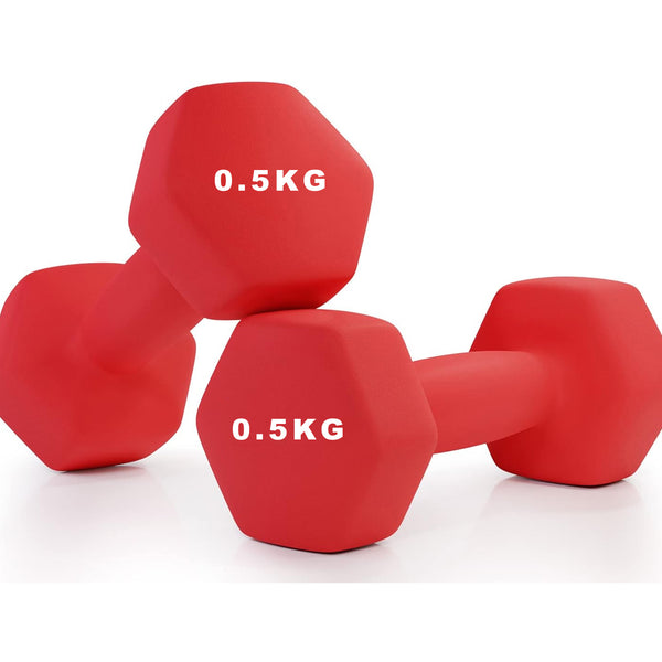 Hex Neoprene Weights Dumbbells Set Pair (0.5 kg) Dumbbell Set, Hand Weights Set for Women Men, Home Gym Workout