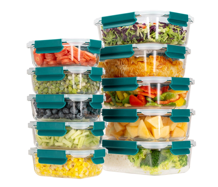 glass meal prep containers with lid