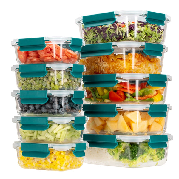 glass meal prep containers with lid