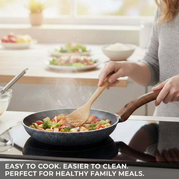 Non-Stick Frying Pan 24 cm Granite Coating & Induction Safe – Houszy