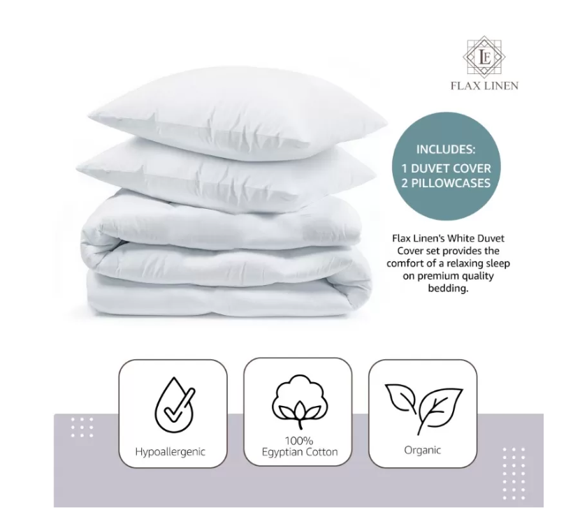 Duvet Cover Set With Egyptian Cotton Fitted Sheet- 400 TC (Adora Design)