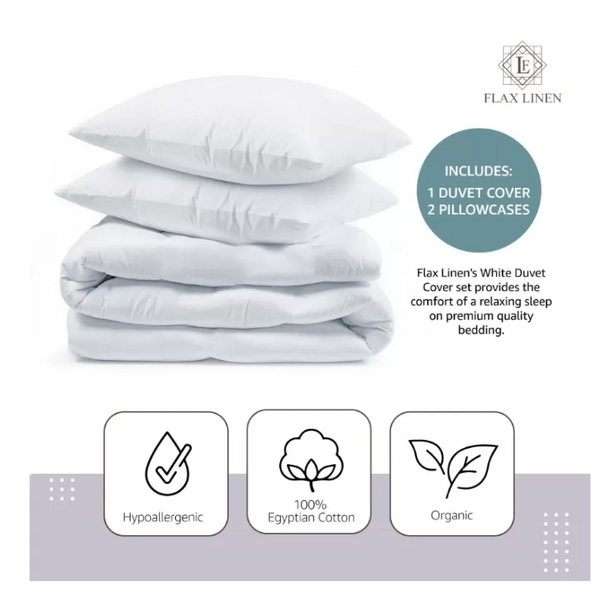 Duvet Cover Set With Egyptian Cotton Fitted Sheet- 400 TC (Adora Design)