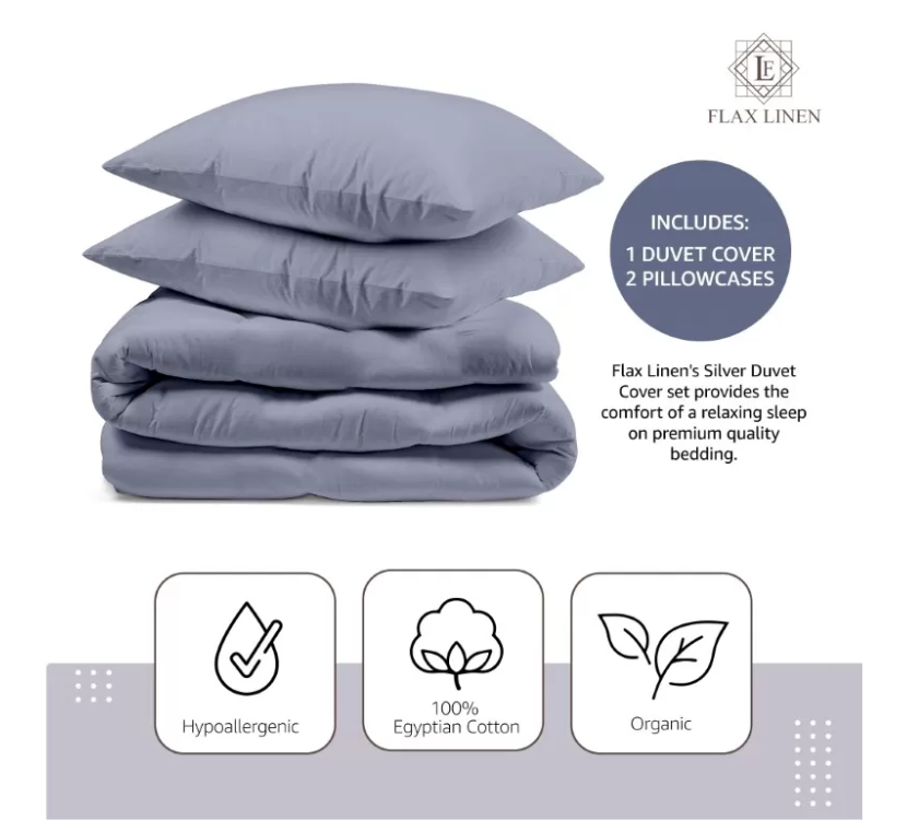 Duvet Cover Set With Egyptian Cotton Fitted Sheet- 400 TC (Gloria Hotel Design)