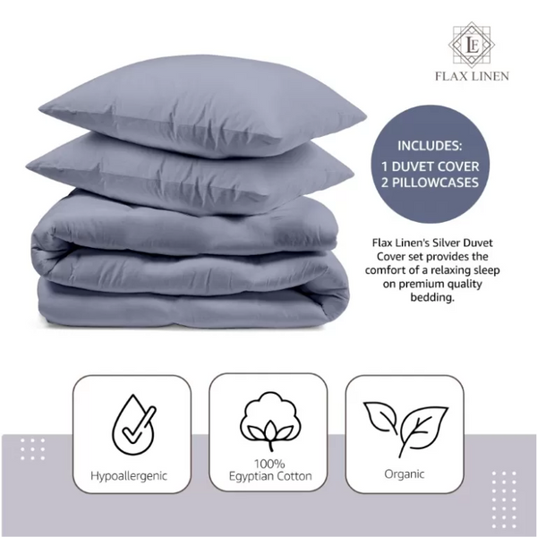 Duvet Cover Set With Egyptian Cotton Fitted Sheet- 400 TC (Gloria Hotel Design)