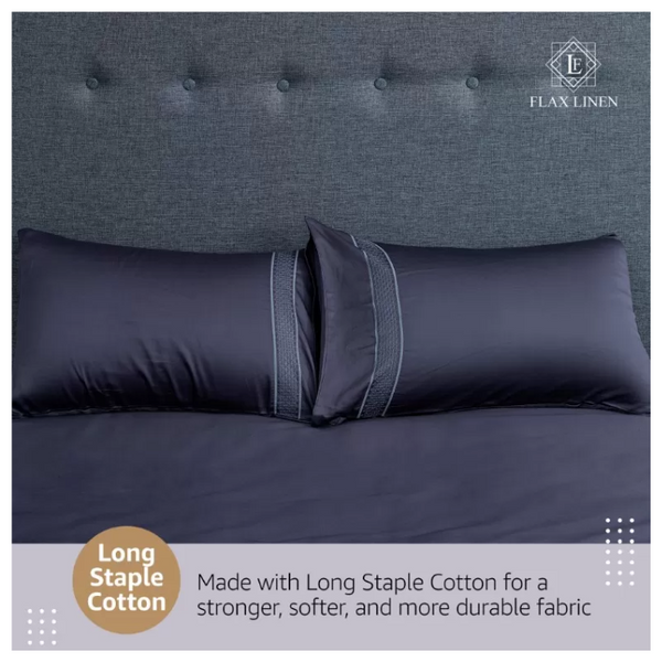 Duvet Cover Set With Egyptian Cotton Fitted Sheet- 400 TC (Ancient Modern Design)