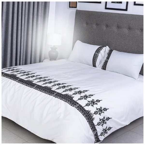 Duvet Cover Set With Egyptian Cotton Fitted Sheet-400 TC (Ragina Hotel Design)