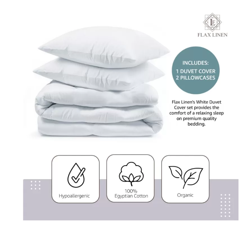 Duvet Cover Set With Egyptian Cotton Fitted Sheet- 400 TC (Vivian Gold Design)