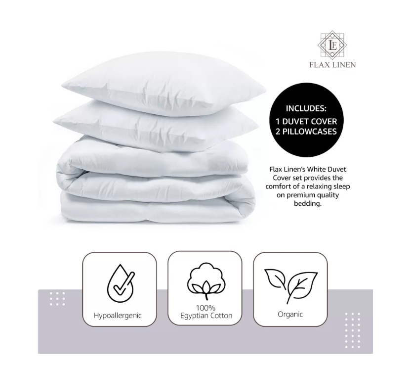 Duvet Cover Set With Egyptian Cotton Fitted Sheet- 400 TC (Vespera Design)