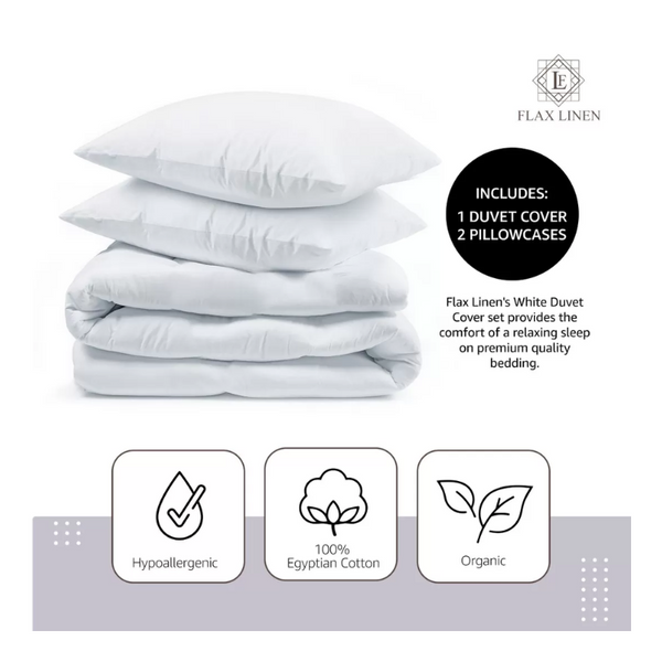 Duvet Cover Set With Egyptian Cotton Fitted Sheet- 400 TC (Vespera Design)