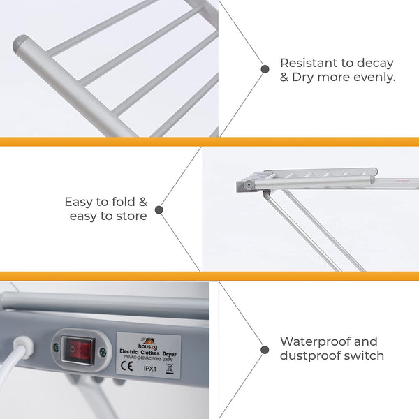 Heated Drying Rack With Adjustable Wings- 18 Heated Bars, Ideal For In&Outdoor Use