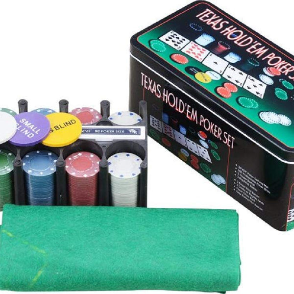 Professional Texas hold'em  Poker Set With 200 Chips & 2 Sets Of Cards