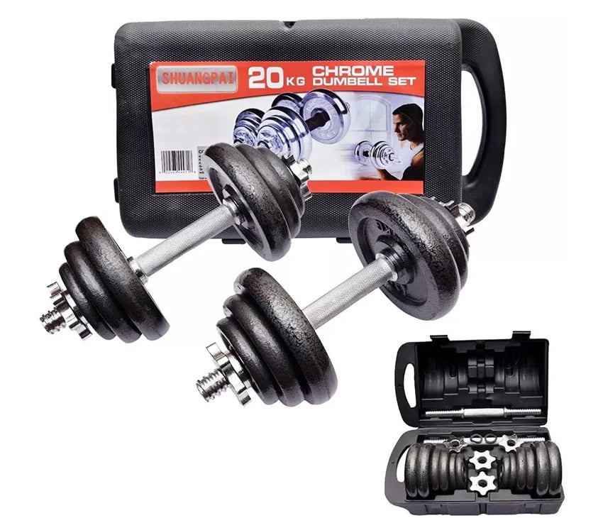 Adjustable Cast Iron Dumbbell Set for Fitness & Strength Training-10/20 kg