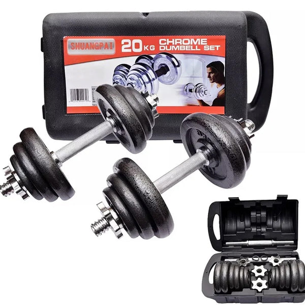 Adjustable Cast Iron Dumbbell Set for Fitness & Strength Training-10/20 kg