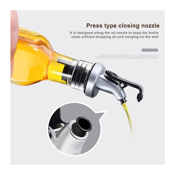 Glass Oil Dispenser Bottles & Condiment Spice Shakers Combo Set With Storage Base (2 x 175ml Oil Bottles & 2 x 90ml Spice Shakers)