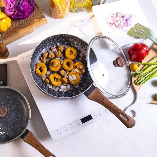 10-Piece Cookware Set | Non-Stick Granite Pots & Pans with Lids – Houszy