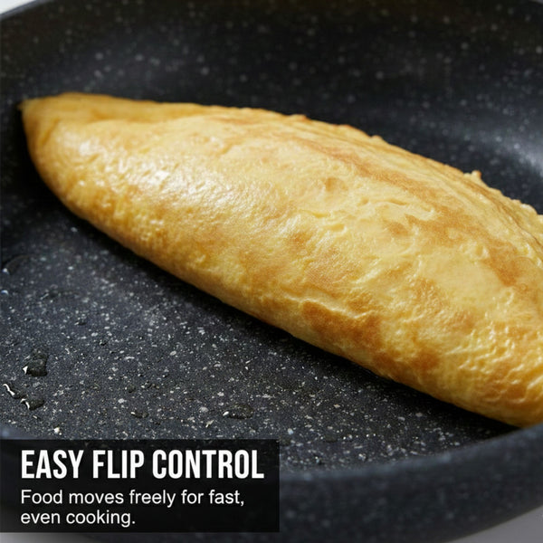 24cm Non-Stick Frying Pan with Lid | Granite Coating & Induction Safe – Houszy