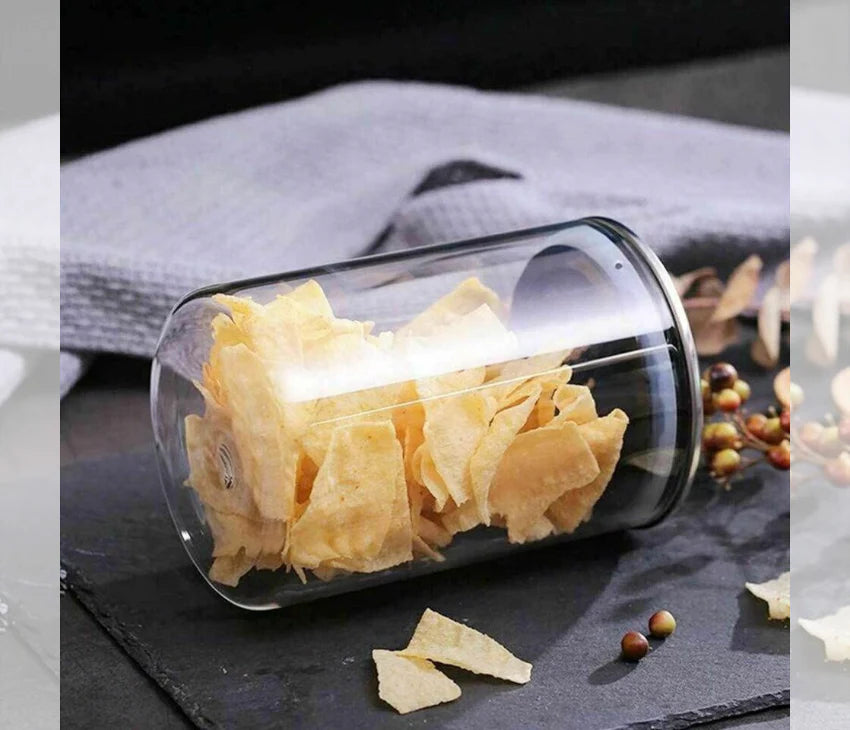 Borosilicate Glass Storage Jar With Stainless Steel Lid-1400ml