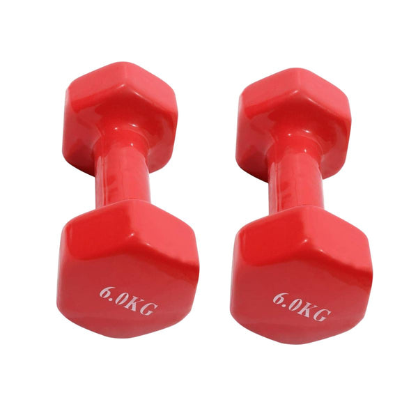 Vinyl Dumbbells Set-0.5 - 6Kg (Pink, Red, Purple, Blue)