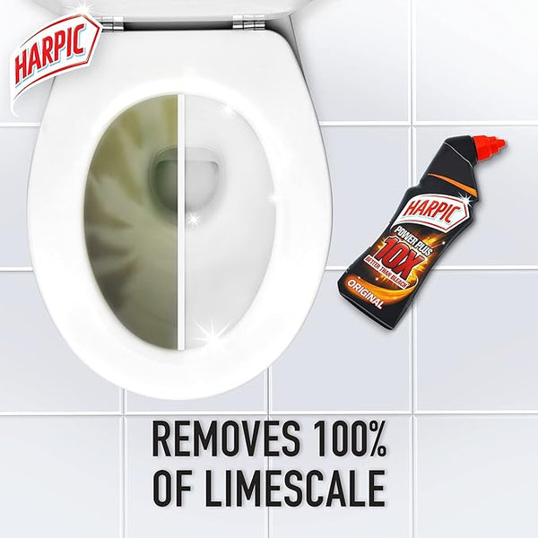 Harpic Professional Range Power Plus Toilet Cleaning Gel -Original Scent, 1L, x10 Better Than Bleach