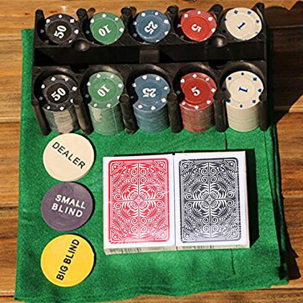 Professional Texas hold'em  Poker Set With 200 Chips & 2 Sets Of Cards