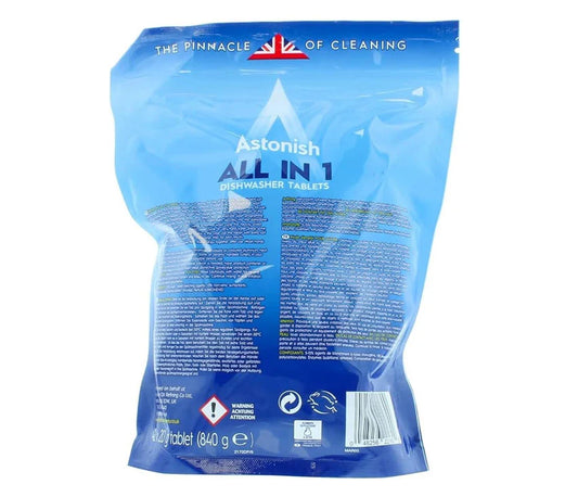 Astonish All In 1 Dishwasher Tablets 42 Tabs Fresh Lemon Zesty Scent Powerful Clean Sparkling Glassware and Dishes Included Salt Rinse Aid