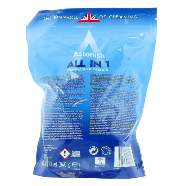 Astonish All In 1 Dishwasher Tablets 42 Tabs Fresh Lemon Zesty Scent Powerful Clean Sparkling Glassware and Dishes Included Salt Rinse Aid