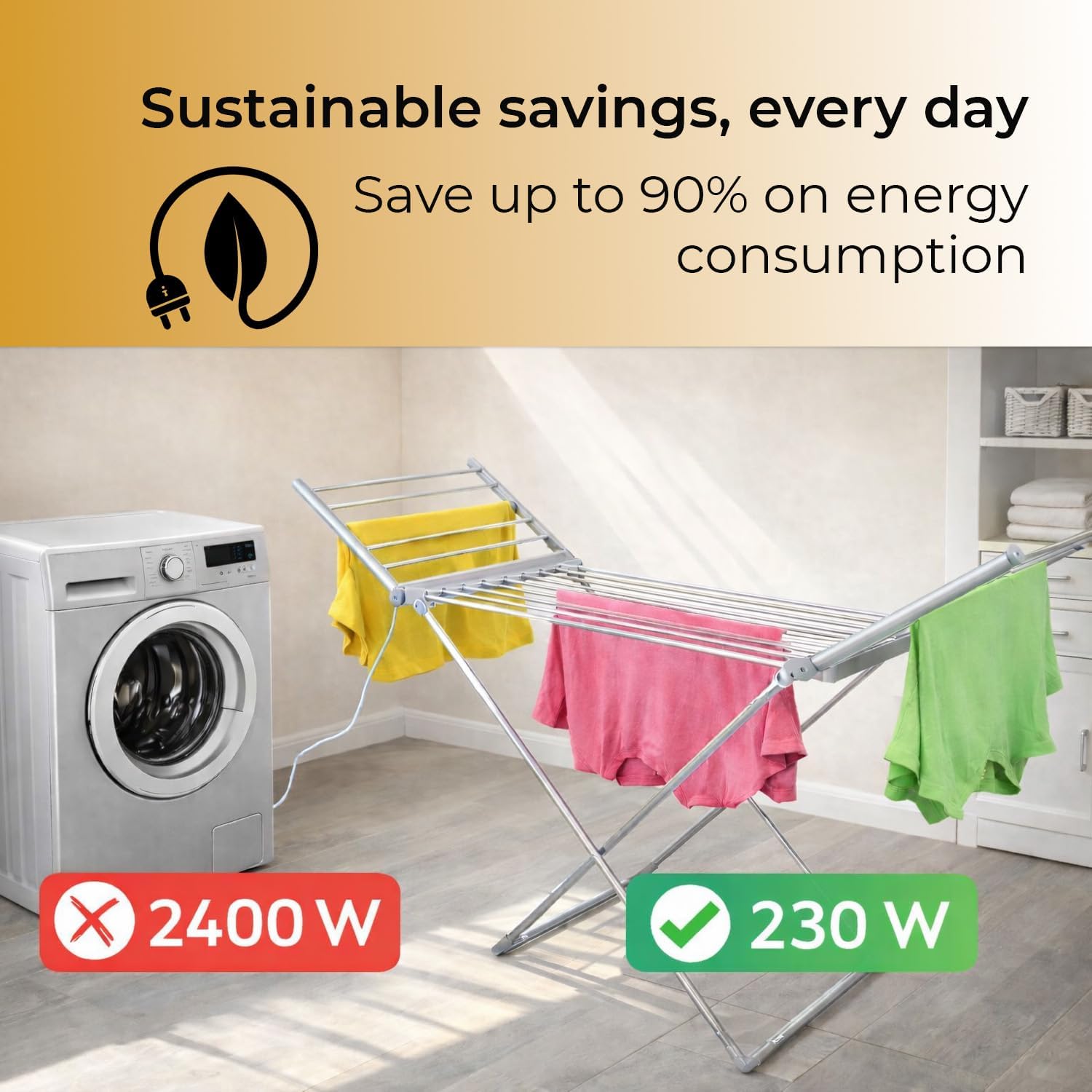Heated Clothes Airer with Cover, Touch Screen LED Display, 30–60°C, 1–12h Timer, Foldable Indoor Dryer Rack, 20 Heated Bars, 230W