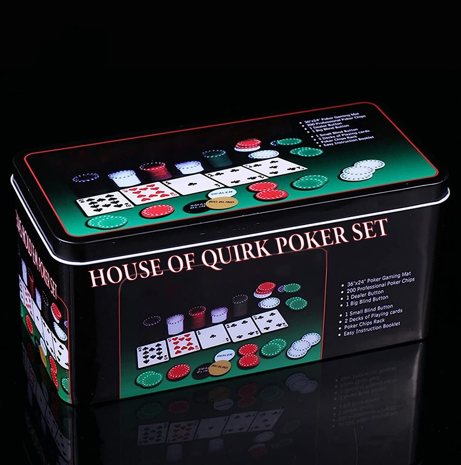 Professional Texas hold'em  Poker Set With 200 Chips & 2 Sets Of Cards