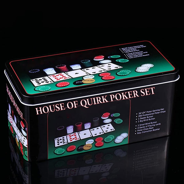 Professional Texas hold'em  Poker Set With 200 Chips & 2 Sets Of Cards