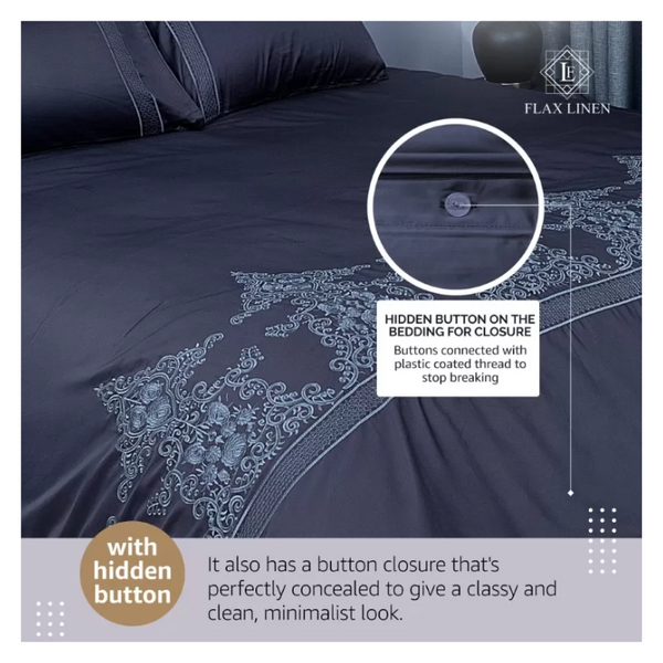 Duvet Cover Set With Egyptian Cotton Fitted Sheet- 400 TC (Ancient Modern Design)