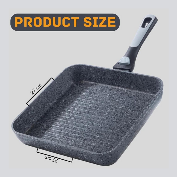 26cm Non-Stick Grill Pan | Removable Handle, Induction Safe, Granite Coated – Houszy