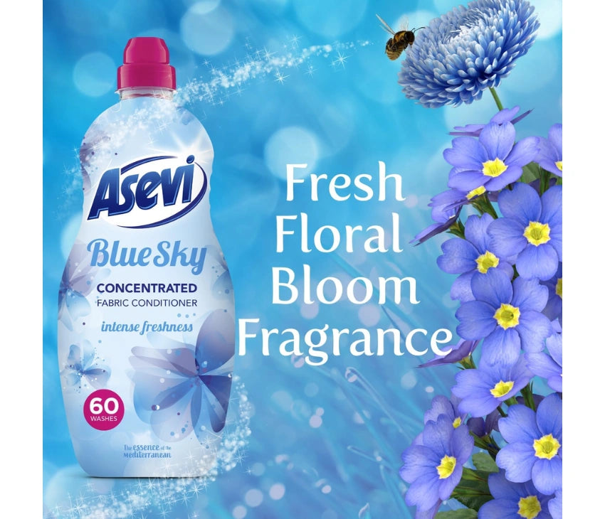 Asevi 1380Ml Fabric Softener Blue Sky Intense Freshness 60 Washes