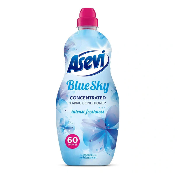 Asevi Fabric Softener Blue Sky - 1380ml, Intense Freshness, 60 Washes