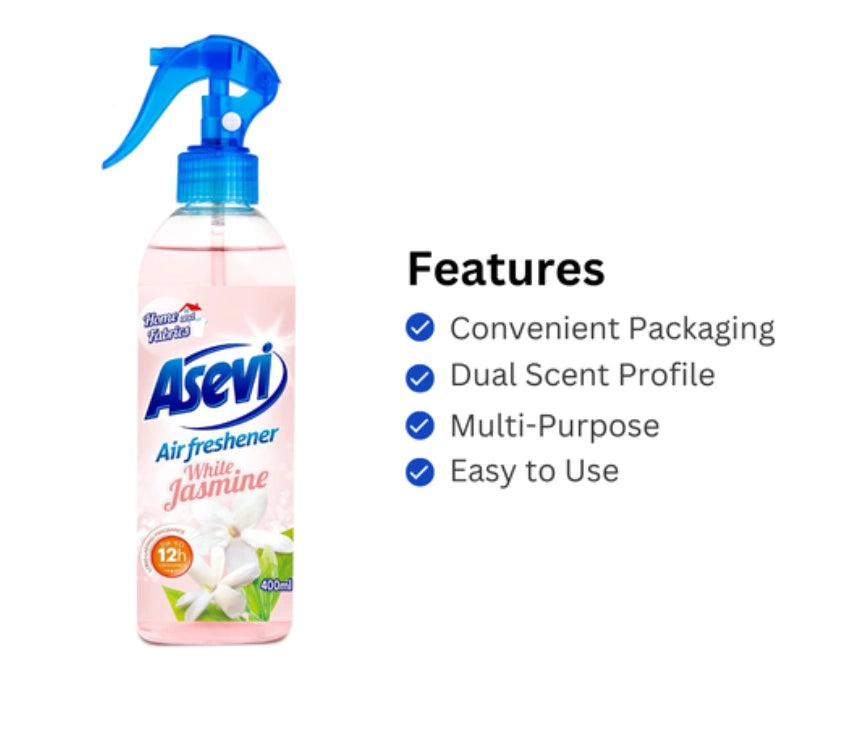 Asevi Air and Fabric Freshener Spray White Jasmine - 400ml